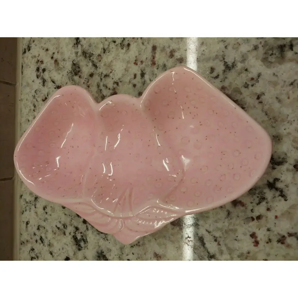 Vintage Pink Valley Vista California Strawberry Pottery Dish Mid Century # 310